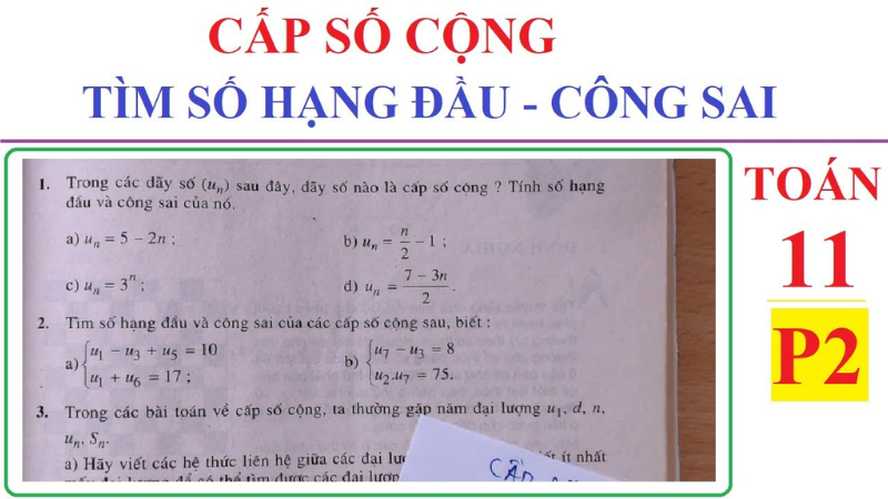 công thức tính cấp số cộng