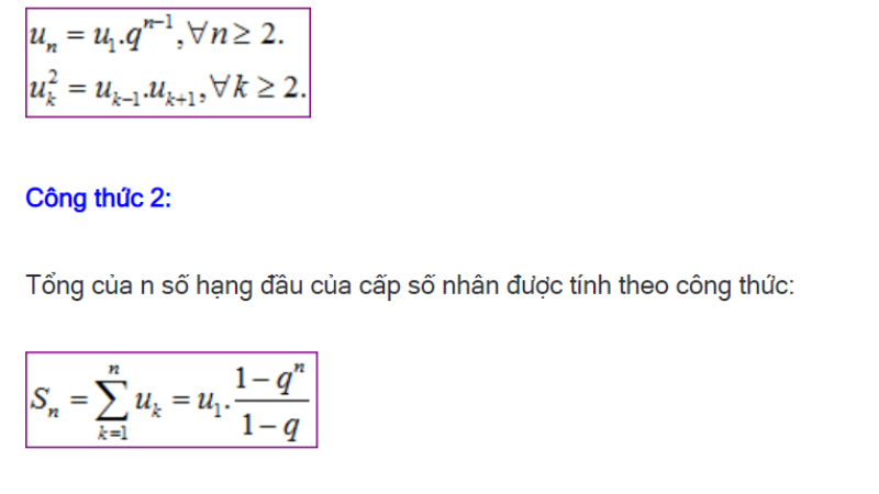 công thức tính cấp số cộng