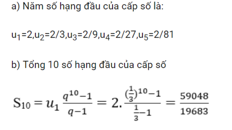 công thức cấp số cộng và cấp số nhân