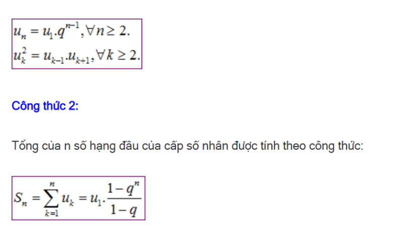 công thức tính cấp số cộng cấp số nhân