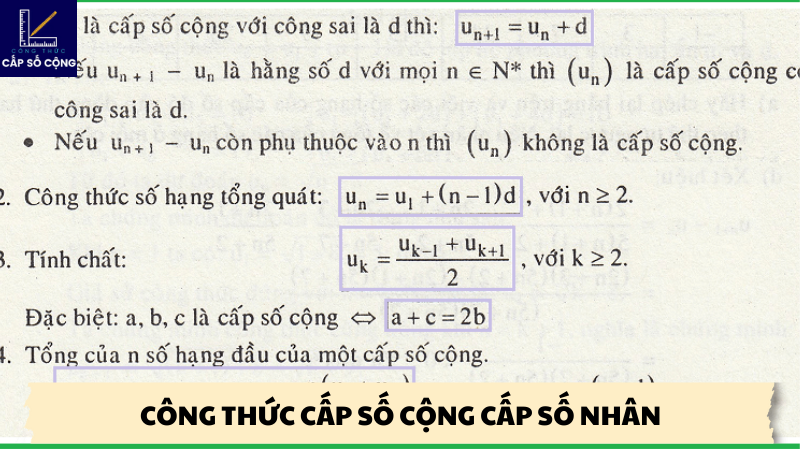 công thức cấp số cộng cấp số nhân