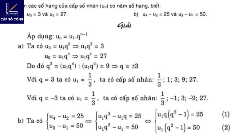 công thức cấp số cộng cấp số nhân