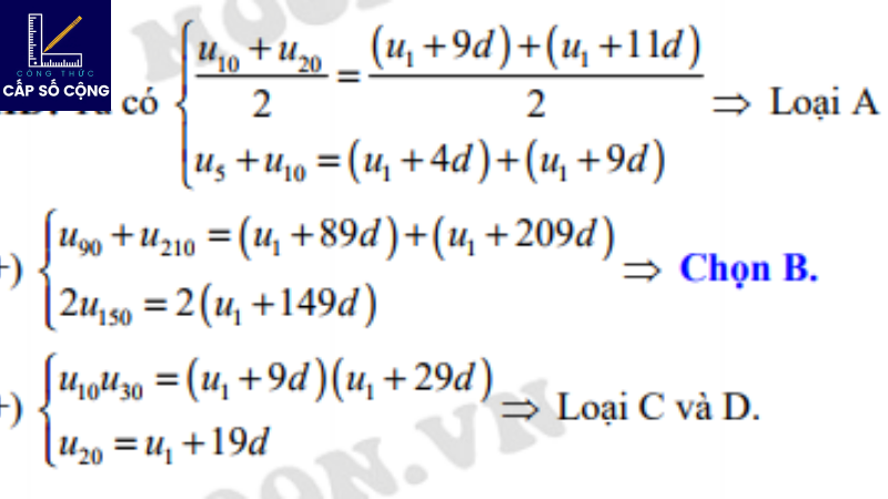 các công thức cấp số cộng