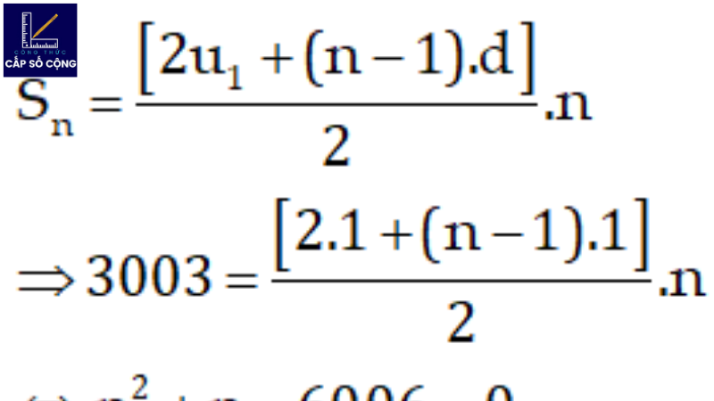 công thức cấp số cộng tổng